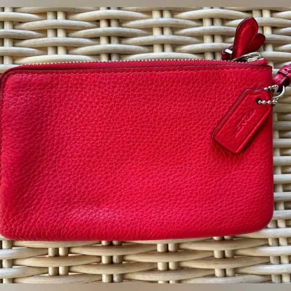 Authentic‎ Coach F66505 Double Corner Zip Wristlet in Pebble Leather - Picture 5 of 6